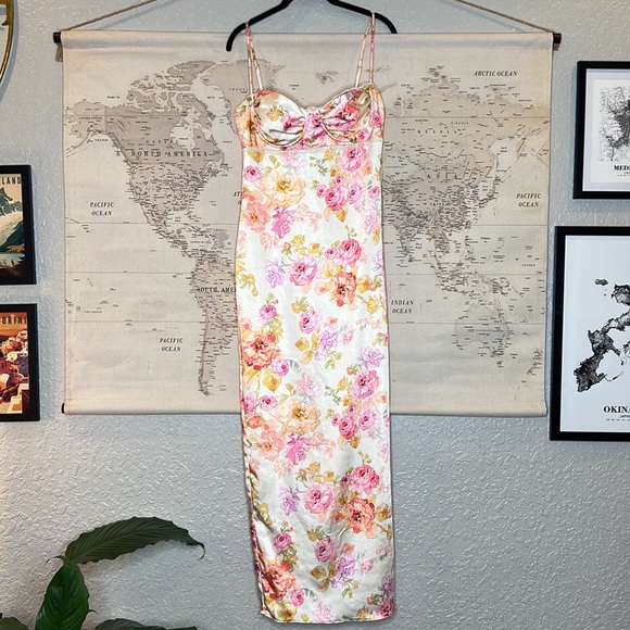 House of CB Dresses House Of Cb Josefina Ivory Floral Maxi Dress
